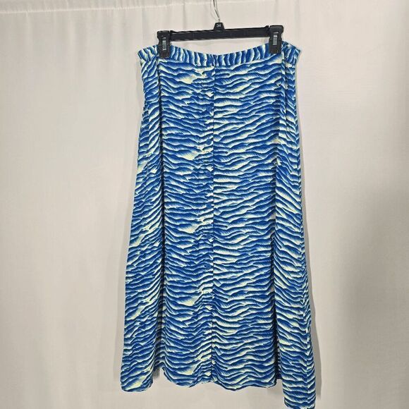 Whistles Blue Seafoam Button Front  Midi Skirt 12 - Picture 1 of 6